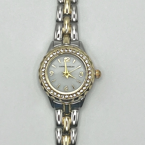 Laura Ashley Round Crystal Bezel  Silver and Gold Ladies Watch Working - Picture 5 of 9